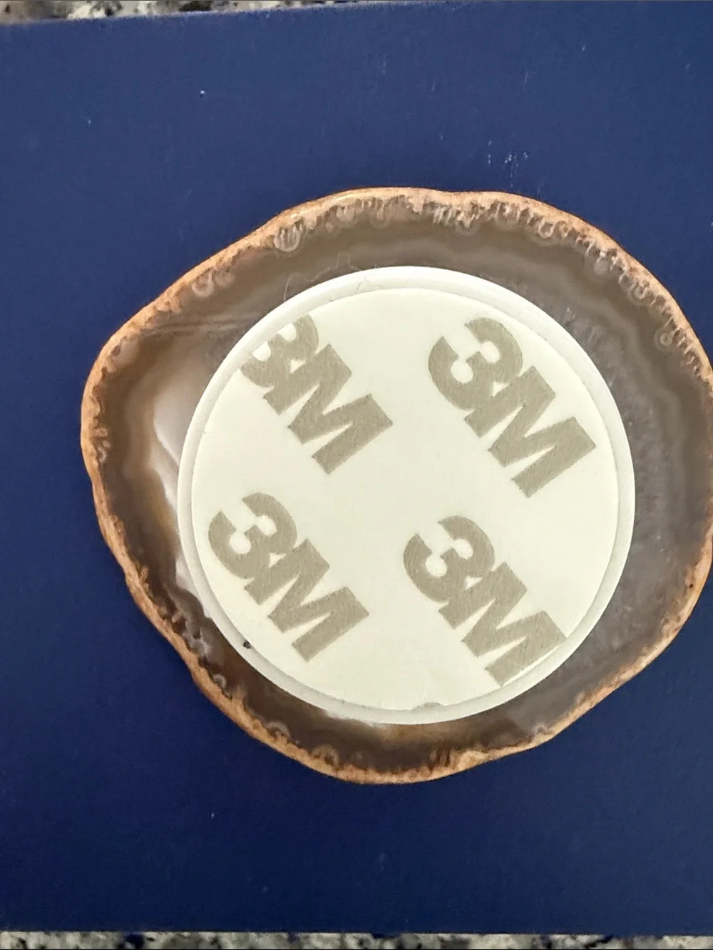 Brown and White Agate Slice Pop Socket